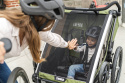 Przyczepka rowerowa dla dziecka, podwójna - THULE Chariot Cab 2 - oliwkowa/szara