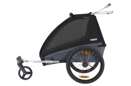 Przyczepka rowerowa dla dziecka, podwójna - THULE Coaster XT - czarna