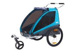 Przyczepka rowerowa dla dziecka, podwójna - THULE Coaster XT - niebieska